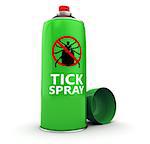 3d illustration of tick spray, over white background