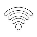 Wireless thin line icon o white background