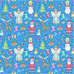 Vector illustration of colorful seamless christmas pattern
