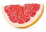 Slice of grapefruit citrus fruit isolated on white with clipping path