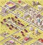 Vector isometric low poly city infrastructure