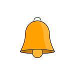 Bell thin flat line icon on white background