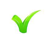 Vector green checkmark set on white background.