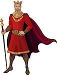 Illustration of fantasy king in red