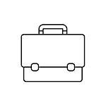 Briefcase thin line icon on white background