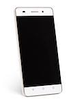 Modern touch screen smartphone with black screen isolated on white background with clipping path