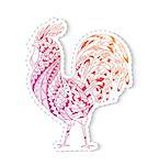 Golden Rooster symbol 2017. Rooster inspired zentangle style. Illustration can be used as a sticker.