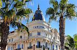 Carlton Hotel and palm trees, La Croisette, Cannes, French Riviera, Cote d'Azur, Alpes Maritimes, Provence, France, Europe