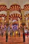 Arches and columns, The Great Mosque (Mesquita) and Cathedral of Cordoba, UNESCO World Heritage Site, Cordoba, Andalucia, Spain, Europe