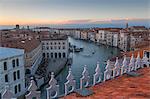 Sunset over rooftops, Venice, UNESCO World Heritage Site, Veneto, Italy, Europe,