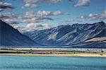 Scenic view of mountains and Lake Ohau, South Island New Zealand