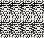 Vector Seamless Black And White Hexagonal Grid Pattern. Abstract Geometric Background Design