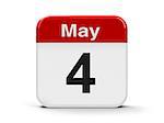 Calendar web button - The Fourth of May, three-dimensional rendering, 3D illustration