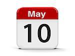 Calendar web button - The Tenth of May, three-dimensional rendering, 3D illustration