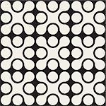 Vector Seamless Black And White Rounded Cross Square Pattern Abstract Background