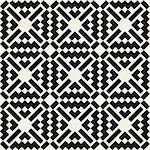 Vector Seamless Black And White Simple Cross Square  Ethnic Pattern Abstract Background