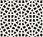 Vector Seamless Black and White Hexagon Lines Pattern. Abstract Geometric Background Design