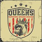 vintage queens typography, t-shirt graphics, vector illustration