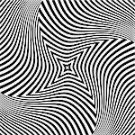 Torsion rotation movement. Abstract op art design. Vector illustration.