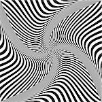 Torsion rotation vortex movement. Abstract op art design. Vector illustration.