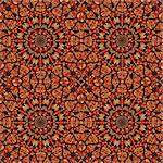 Brown Seamless Texture with Symmetry Decoration. Vector Illustration of Background Pattern