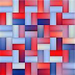 Vector Seamless Gradient Mesh Square Blocks Pavement in Shades of Blue and Red Abstract Background