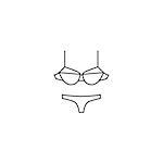 Women lingerie set. Bra and panties simple fashion illustration