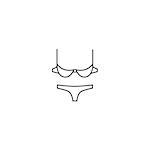 Open balconette bra and panties simple black outline icon