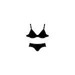 Black vector panties and bra. Ladies lingerie set