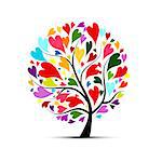 Love tree for your design. Vector illustration