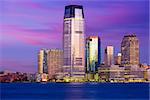 Exchange Place, Jersey City, New Jersey, USA skyline on the Hudson River.