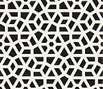 Vector Seamless Black And White Hexagonal Grid Pattern. Abstract Geometric Background Design.