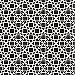 Circle Overlapping Line Lattice. Abstract Geometric Background Design. Vector Seamless Black and White Pattern.