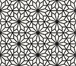 Vector Seamless Black And White Hexagon Lines Pattern. Abstract Geometric Background Design