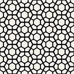 Vector Seamless Black And White Hexagon Rounded Grid Pattern. Abstract Geometric Background Design