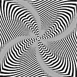 Abstract op art design. Torsion rotation movement. Vector illustration.