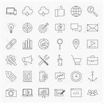 SEO Line Icons Set. Vector Collection of Modern Thin Outline Web Development Symbols.