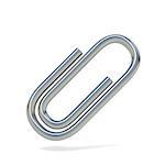 Paper clip. 3D rendering illustration isolated on white background