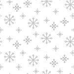 Vintage snowflake simple seamless pattern. Thin line black and white winter holiday vector pattern.