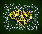 Merry Christmas poster with hand-drawn lettering, vector illustration