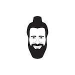 Young man with beard icon vector in retro style