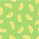 Vector seamless pattern with hand drawn lemon slices. Beautiful design elements, perfect for prints and patterns.