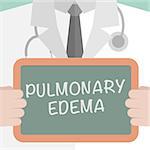 minimalistic illustration of a doctor holding a blackboard with Pulmonary Edema text, eps10 vector