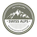 Snowbound Swiss Alps emblem - Switzerland stamp