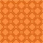 Orange Ornamental Seamless Line Pattern. Endless Texture. Oriental Geometric Ornament