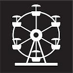 Ferris Wheel Icon Silhouette. Entertainment Round Attraction. Vector Illustration EPS10