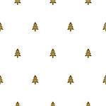 Merry Christmas holiday seamless vector pattern. Gold glitter christmas eve on white background.