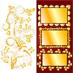 various elements of the ornament frames and gold color