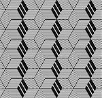 Seamless op art pattern. Geometric hexagons and diamonds texture. 3D illusion. Vector art.