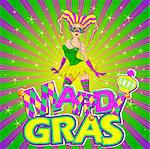 Colorful Mardi Gras girl design